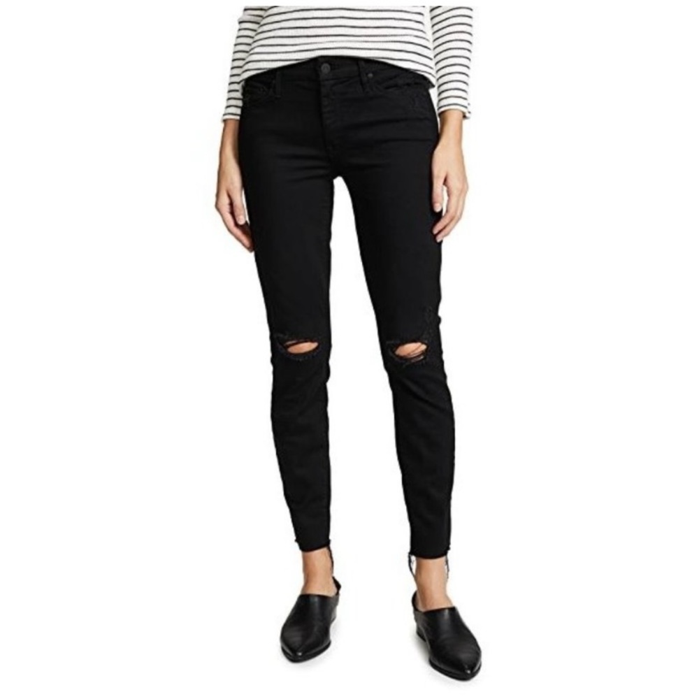 MOTHER The Looker Frayed Ankle Jeans In Guilty As Sin
